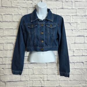 Zeagoo Womens Small Cropped Denim Trucker Jean Jacket w/Pockets